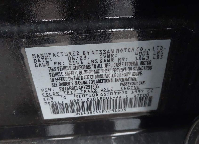 Photo 9 of 2023 Nissan Sentra SV XTRONIC CVT (VIN 3N1AB8CV4PY291805)