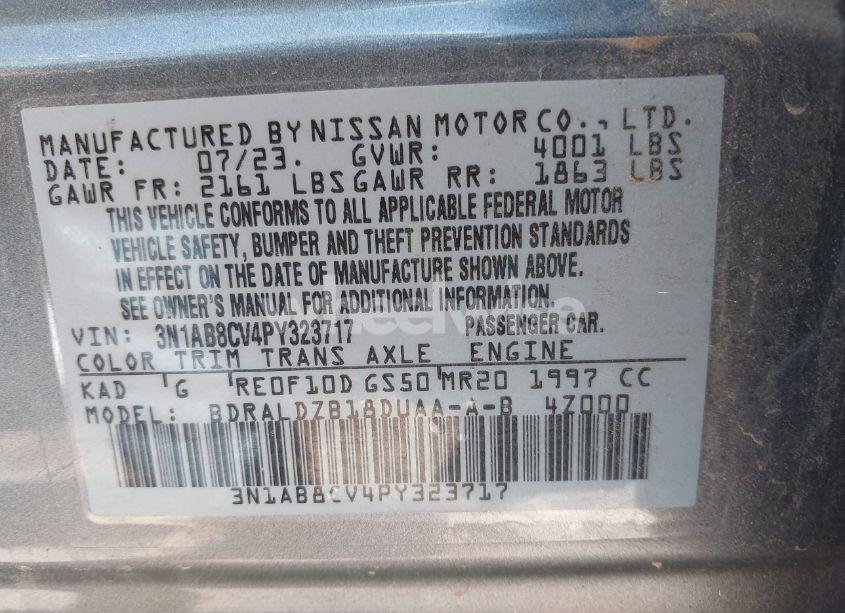 Photo 9 of 2023 Nissan Sentra SV XTRONIC CVT (VIN 3N1AB8CV4PY323717)