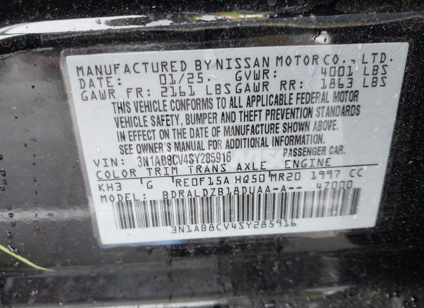 Photo 9 of 2025 Nissan Sentra SV (VIN 3N1AB8CV4SY285916)
