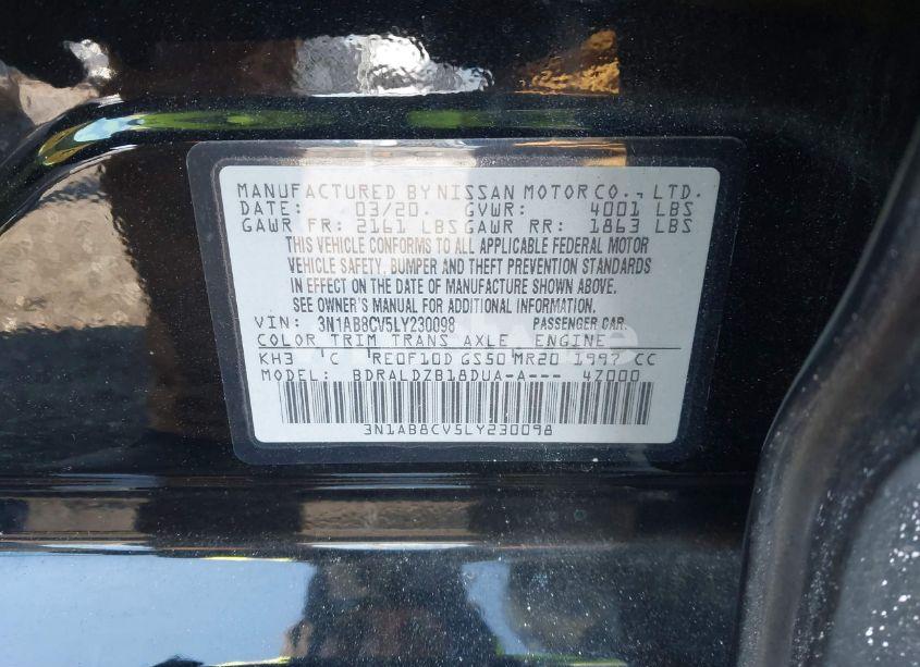 Photo 9 of 2020 Nissan Sentra SV XTRONIC CVT (VIN 3N1AB8CV5LY230098)