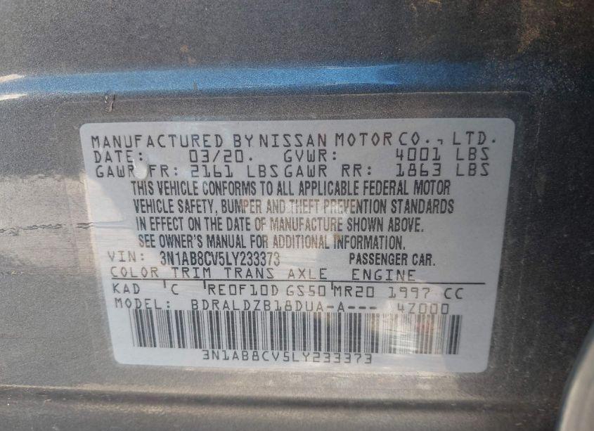 Photo 9 of 2020 Nissan Sentra SV XTRONIC CVT (VIN 3N1AB8CV5LY233373)