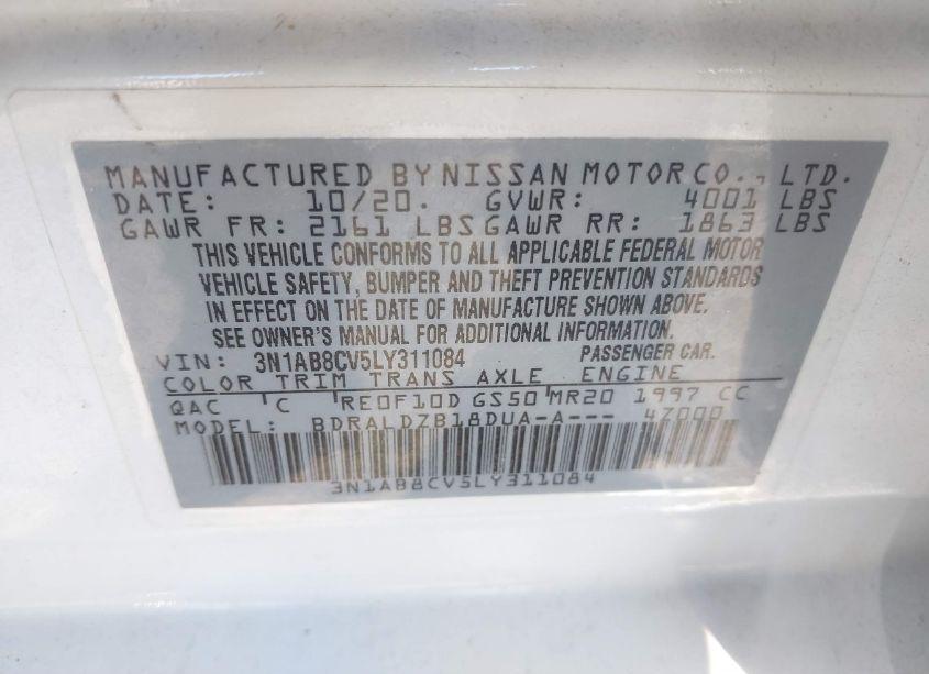 Photo 9 of 2020 Nissan Sentra SV XTRONIC CVT (VIN 3N1AB8CV5LY311084)