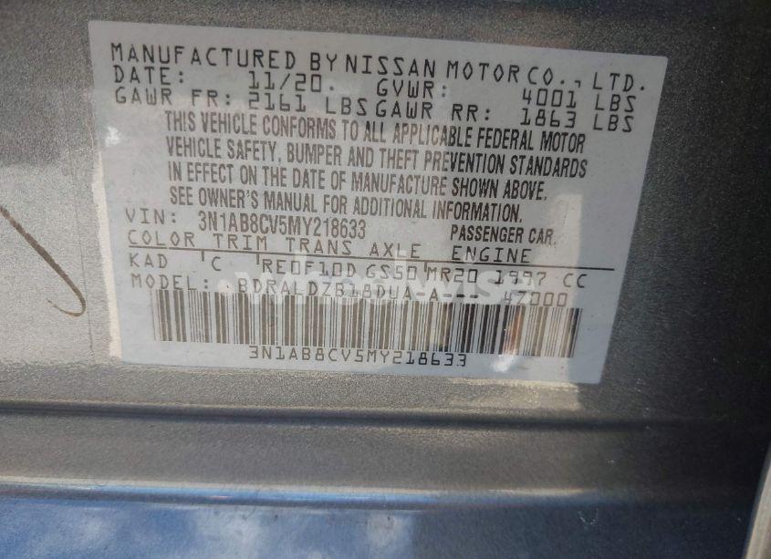 Photo 9 of 2021 Nissan Sentra SV XTRONIC CVT (VIN 3N1AB8CV5MY218633)