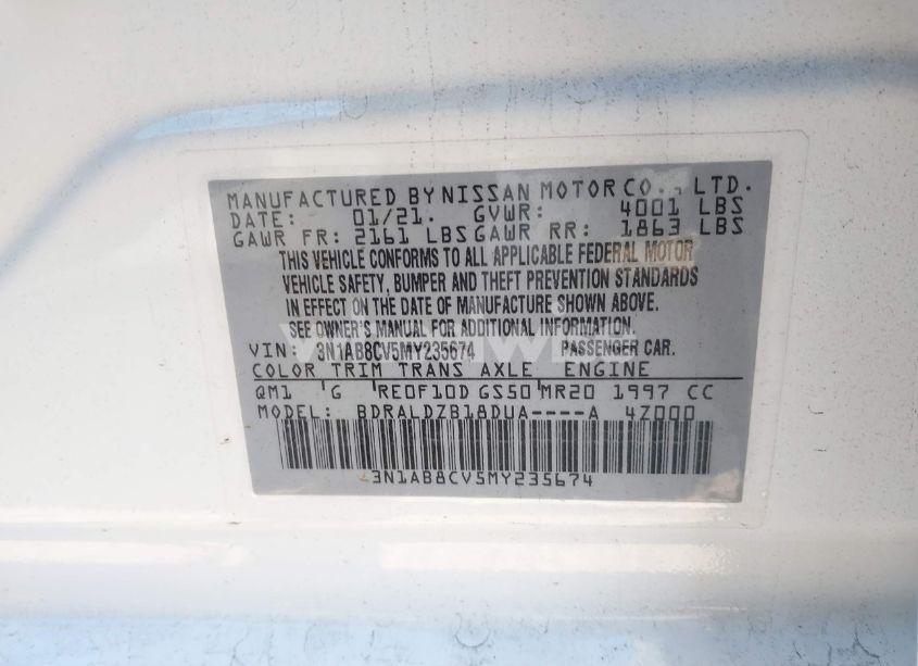 Photo 9 of 2021 Nissan Sentra SV XTRONIC CVT (VIN 3N1AB8CV5MY235674)