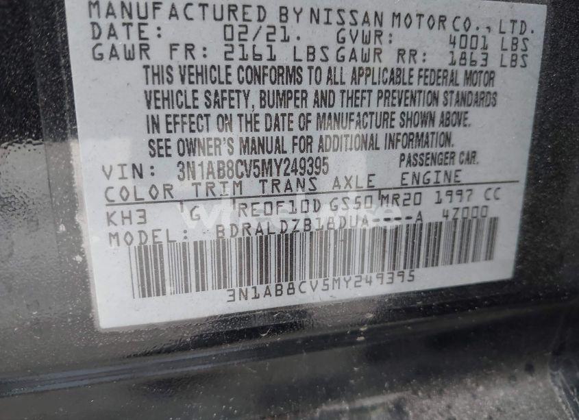 Photo 9 of 2021 Nissan Sentra SV XTRONIC CVT (VIN 3N1AB8CV5MY249395)