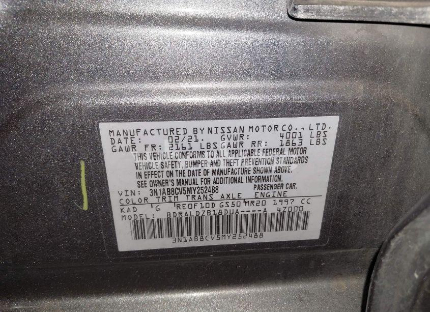 Photo 9 of 2021 Nissan Sentra SV XTRONIC CVT (VIN 3N1AB8CV5MY252488)