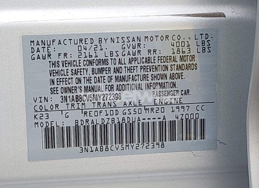 Photo 9 of 2021 Nissan Sentra SV XTRONIC CVT (VIN 3N1AB8CV5MY272398)