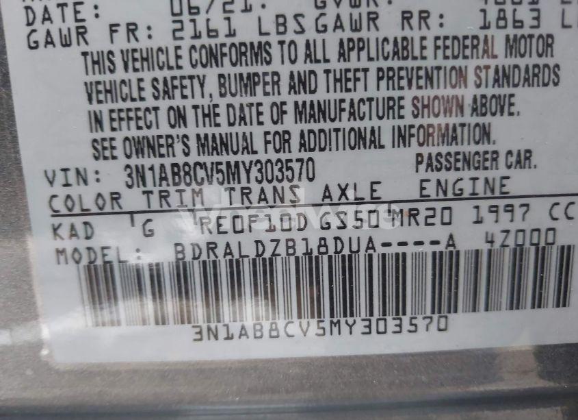 Photo 9 of 2021 Nissan Sentra SV XTRONIC CVT (VIN 3N1AB8CV5MY303570)