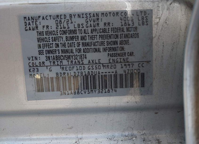 Photo 9 of 2021 Nissan Sentra SV XTRONIC CVT (VIN 3N1AB8CV5MY321874)