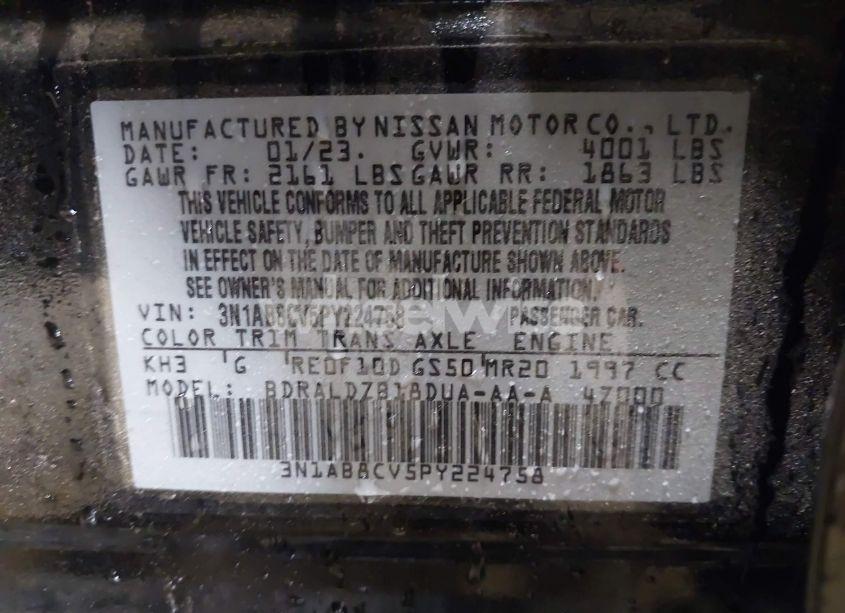 Photo 9 of 2023 Nissan Sentra SV XTRONIC CVT (VIN 3N1AB8CV5PY224758)