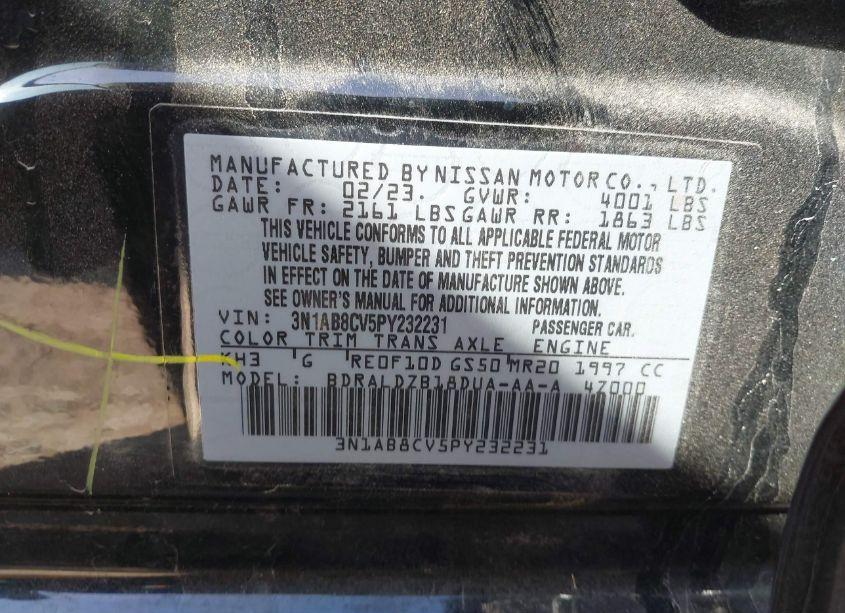 Photo 9 of 2023 Nissan Sentra SV XTRONIC CVT (VIN 3N1AB8CV5PY232231)