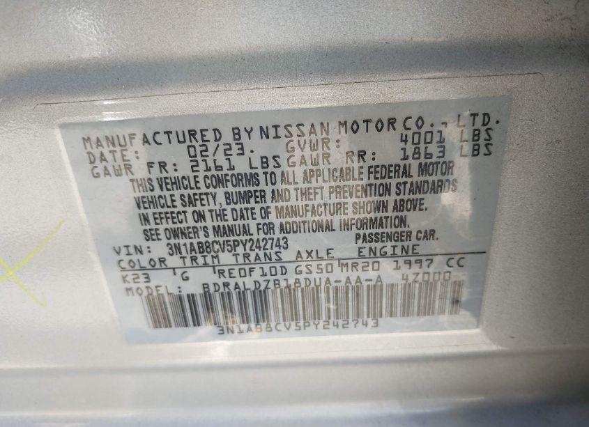 Photo 9 of 2023 Nissan Sentra SV XTRONIC CVT (VIN 3N1AB8CV5PY242743)