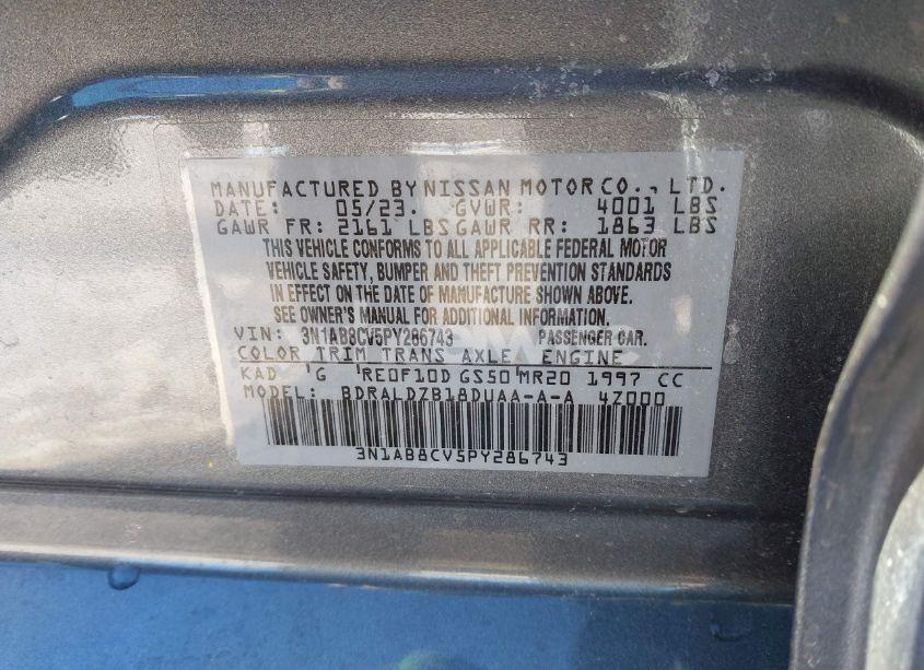 Photo 9 of 2023 Nissan Sentra SV XTRONIC CVT (VIN 3N1AB8CV5PY286743)