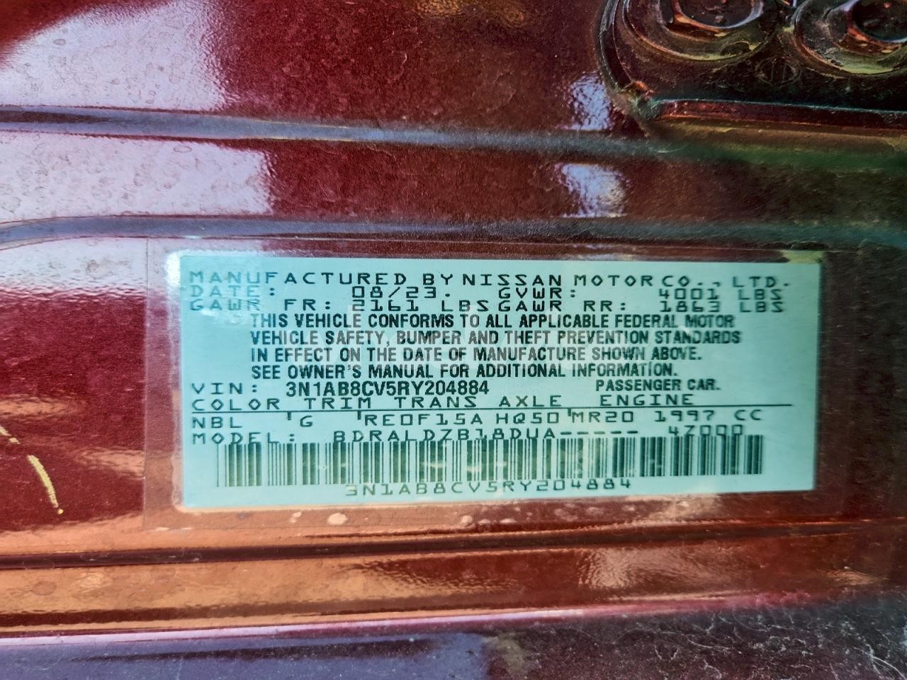 Photo 13 of 2024 NISSAN SENTRA SV (VIN 3N1AB8CV5RY204884)