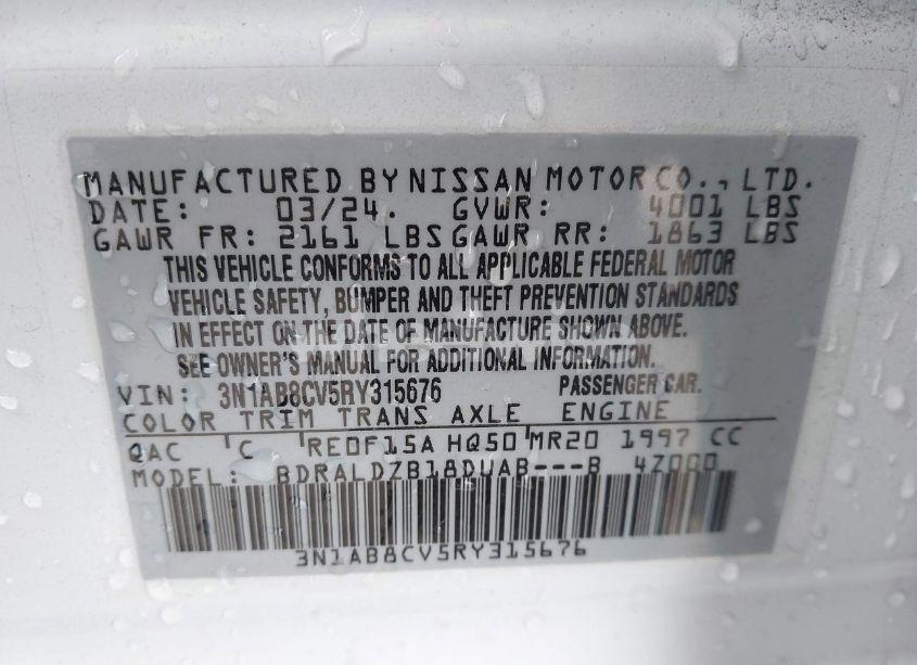 Photo 9 of 2024 Nissan Sentra SV XTRONIC CVT (VIN 3N1AB8CV5RY315676)