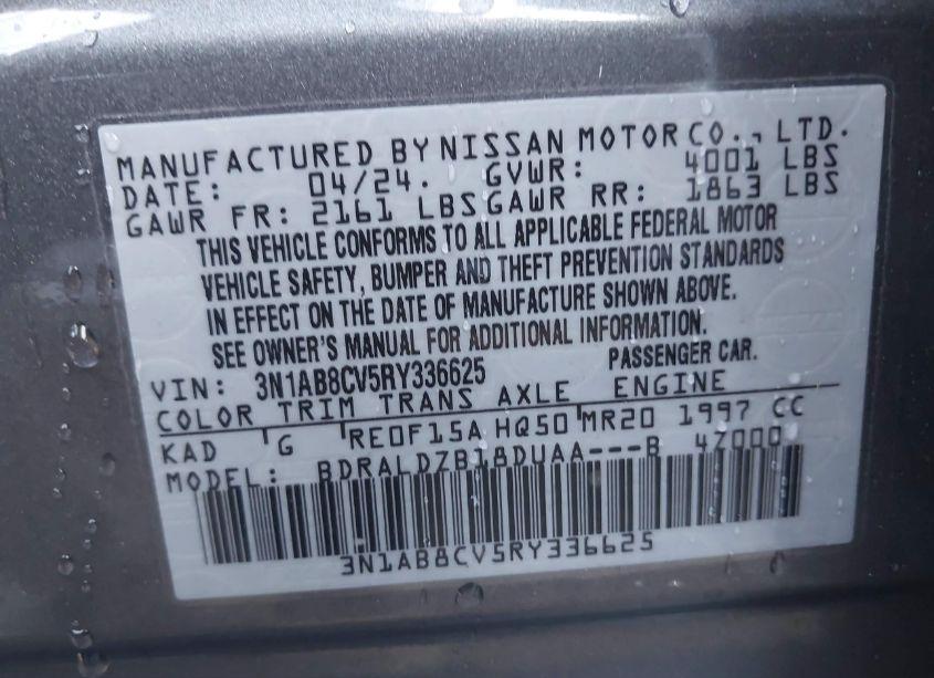 Photo 9 of 2024 Nissan Sentra SV XTRONIC CVT (VIN 3N1AB8CV5RY336625)