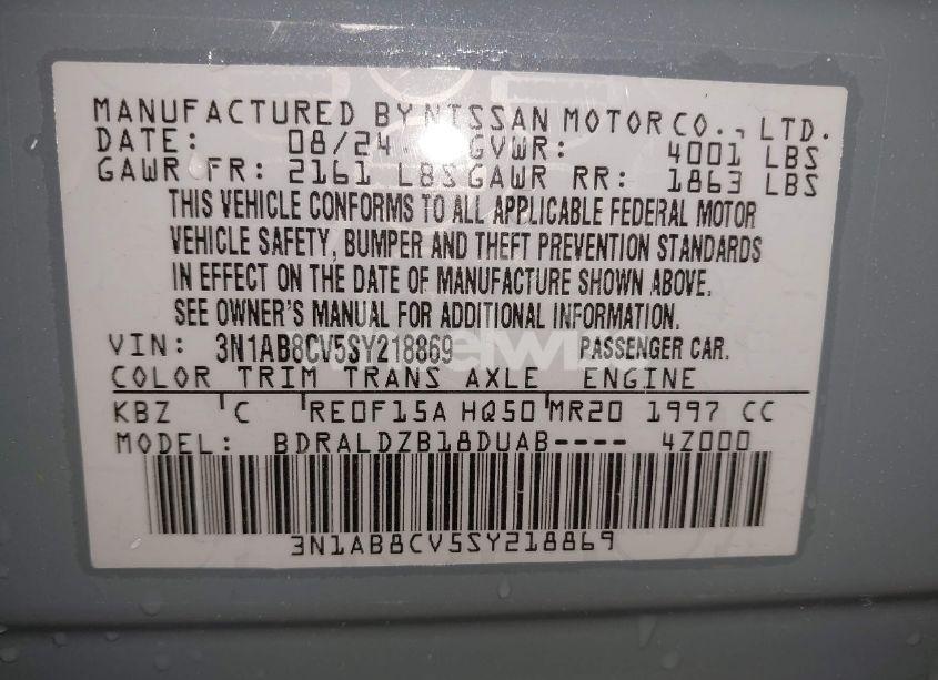 Photo 9 of 2025 Nissan Sentra SV (VIN 3N1AB8CV5SY218869)