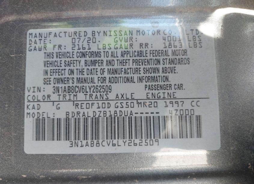 Photo 9 of 2020 Nissan Sentra SV XTRONIC CVT (VIN 3N1AB8CV6LY262509)