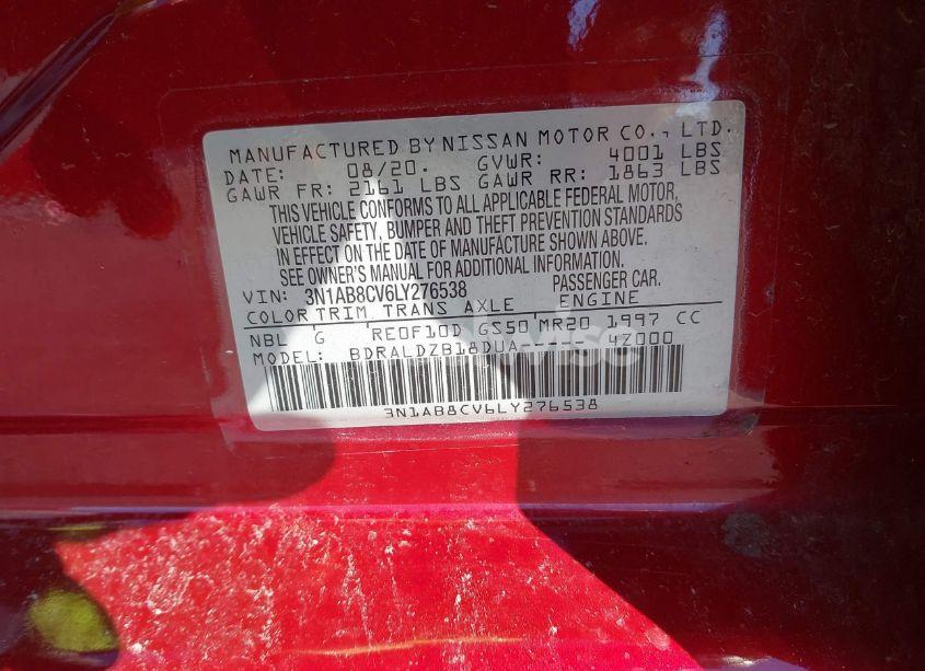 Photo 9 of 2020 Nissan Sentra SV XTRONIC CVT (VIN 3N1AB8CV6LY276538)