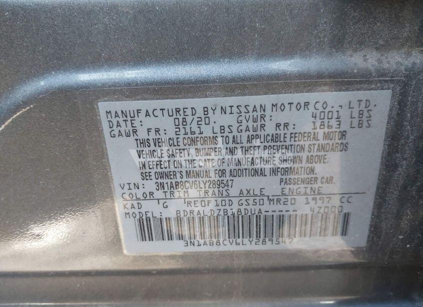 Photo 9 of 2020 Nissan Sentra SV XTRONIC CVT (VIN 3N1AB8CV6LY289547)