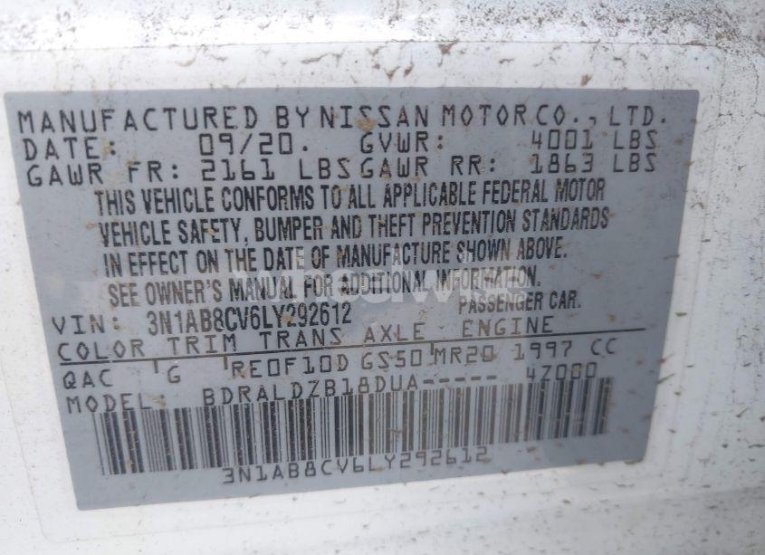 Photo 9 of 2020 Nissan Sentra SV XTRONIC CVT (VIN 3N1AB8CV6LY292612)