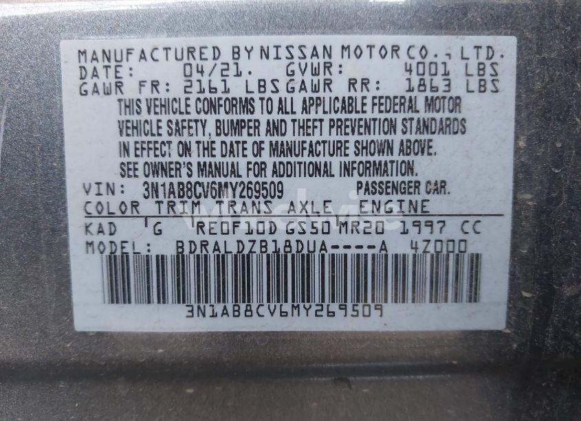 Photo 9 of 2021 Nissan Sentra SV XTRONIC CVT (VIN 3N1AB8CV6MY269509)