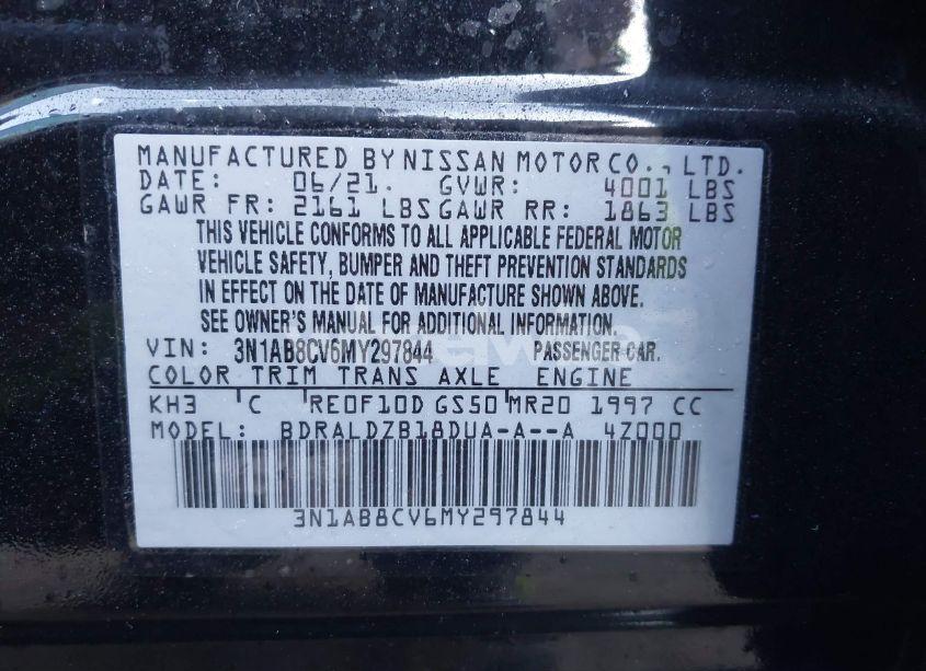 Photo 9 of 2021 Nissan Sentra SV XTRONIC CVT (VIN 3N1AB8CV6MY297844)