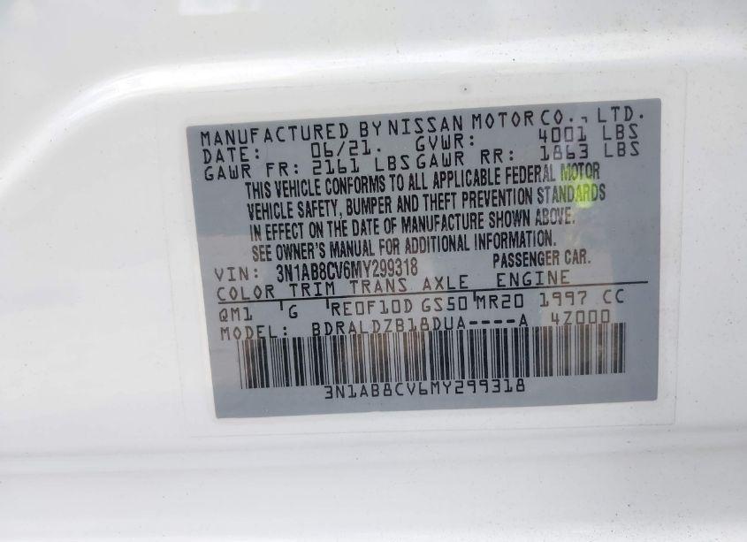 Photo 9 of 2021 Nissan Sentra SV XTRONIC CVT (VIN 3N1AB8CV6MY299318)