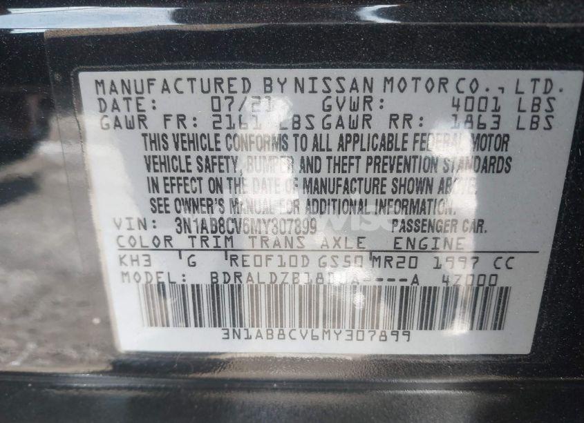 Photo 9 of 2021 Nissan Sentra SV XTRONIC CVT (VIN 3N1AB8CV6MY307899)