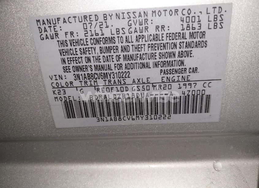 Photo 9 of 2021 Nissan Sentra SV XTRONIC CVT (VIN 3N1AB8CV6MY310222)