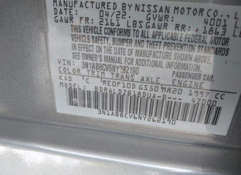 Photo 9 of 2022 Nissan Sentra SV XTRONIC CVT (VIN 3N1AB8CV6NY262190)