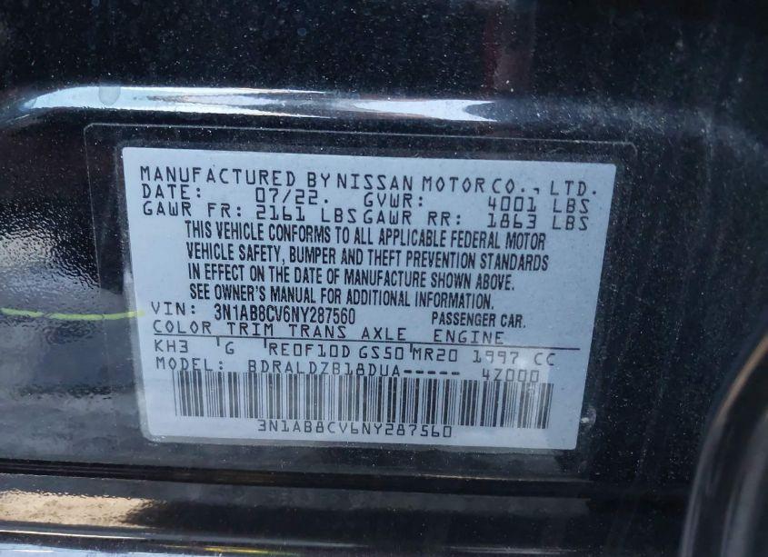 Photo 9 of 2022 Nissan Sentra SV XTRONIC CVT (VIN 3N1AB8CV6NY287560)