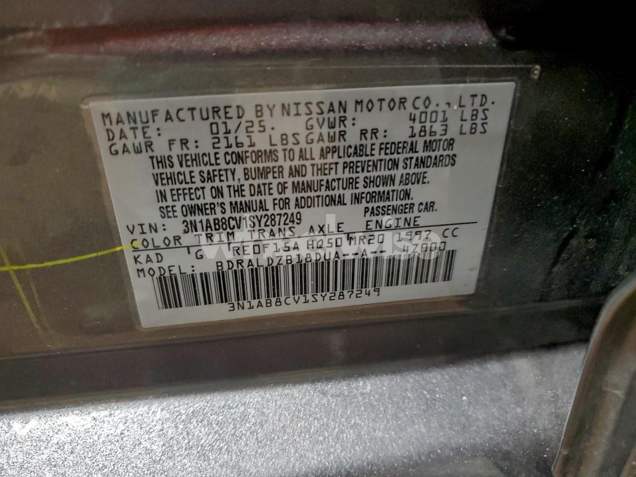 Photo 12 of 2025 NISSAN SENTRA SV (VIN 3N1AB8CV6NY290359)