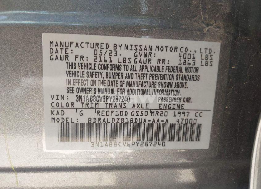 Photo 9 of 2023 Nissan Sentra SV XTRONIC CVT (VIN 3N1AB8CV6PY287240)