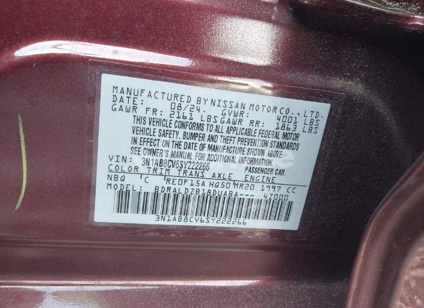 Photo 9 of 2025 Nissan Sentra SV (VIN 3N1AB8CV6SY222266)