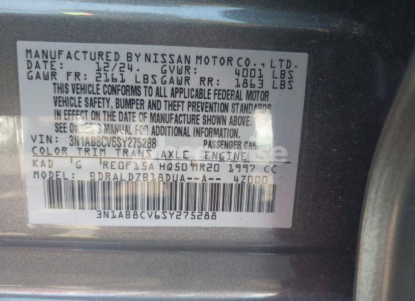 Photo 9 of 2025 Nissan Sentra SV (VIN 3N1AB8CV6SY275288)