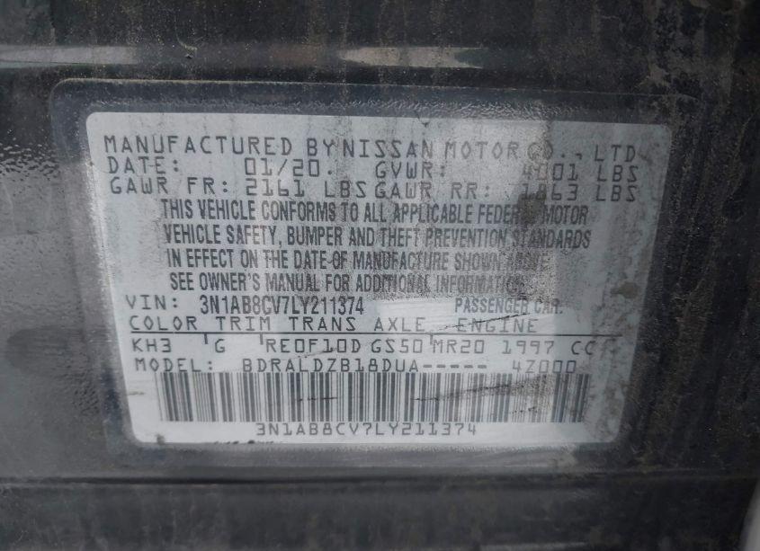 Photo 9 of 2020 Nissan Sentra SV XTRONIC CVT (VIN 3N1AB8CV7LY211374)