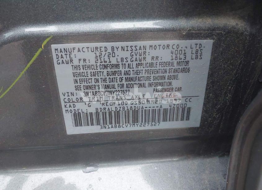 Photo 9 of 2021 Nissan Sentra SV XTRONIC CVT (VIN 3N1AB8CV7MY227527)