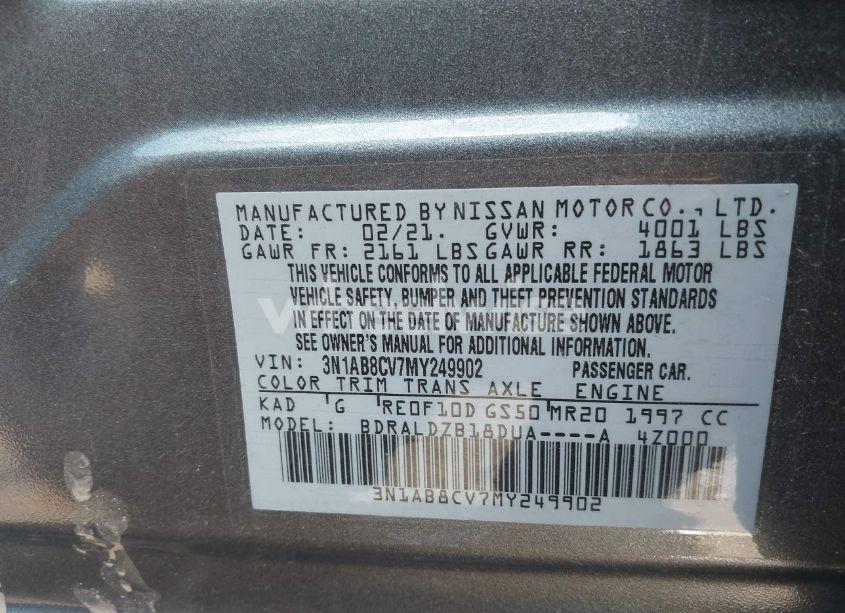 Photo 9 of 2021 Nissan Sentra SV XTRONIC CVT (VIN 3N1AB8CV7MY249902)