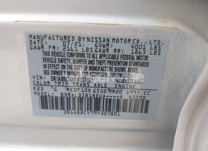 Photo 9 of 2021 Nissan Sentra SV XTRONIC CVT (VIN 3N1AB8CV7MY307801)