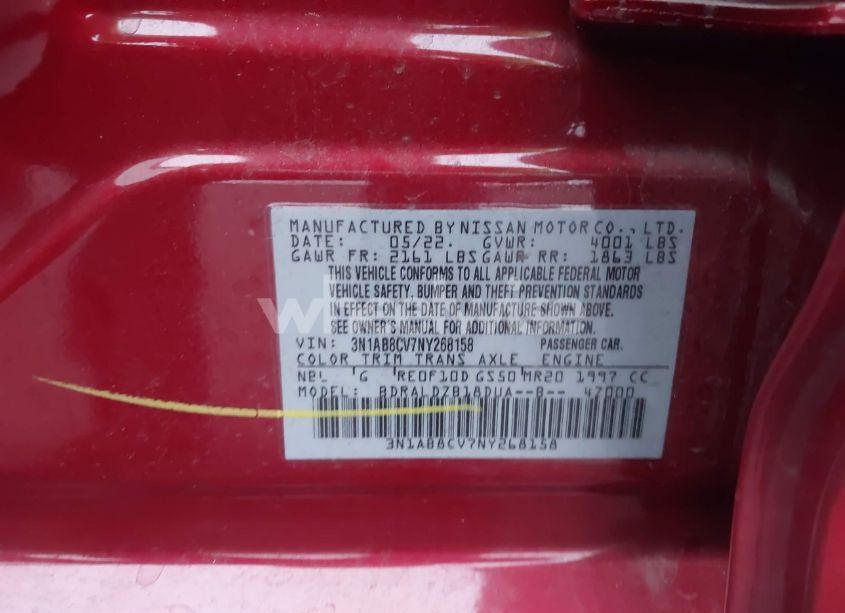 Photo 9 of 2022 Nissan Sentra SV XTRONIC CVT (VIN 3N1AB8CV7NY268158)