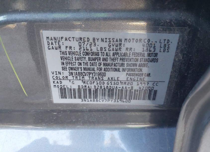 Photo 9 of 2023 Nissan Sentra SV XTRONIC CVT (VIN 3N1AB8CV7PY319600)