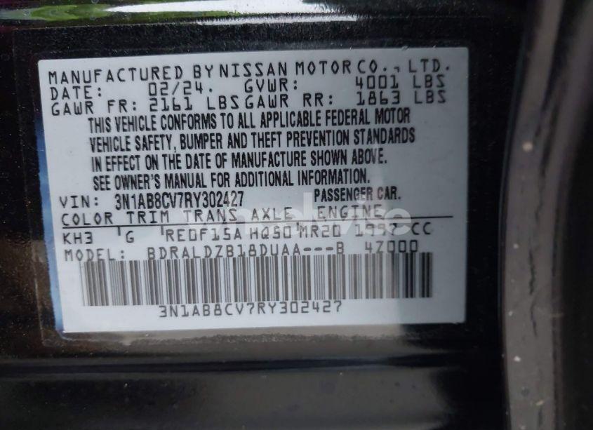 Photo 9 of 2024 Nissan Sentra SV XTRONIC CVT (VIN 3N1AB8CV7RY302427)