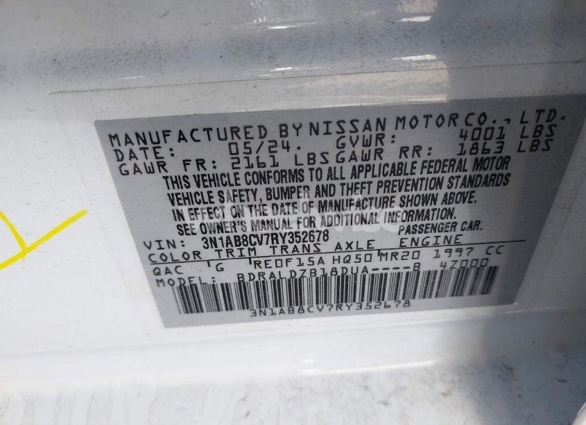 Photo 9 of 2024 Nissan Sentra SV XTRONIC CVT (VIN 3N1AB8CV7RY352678)