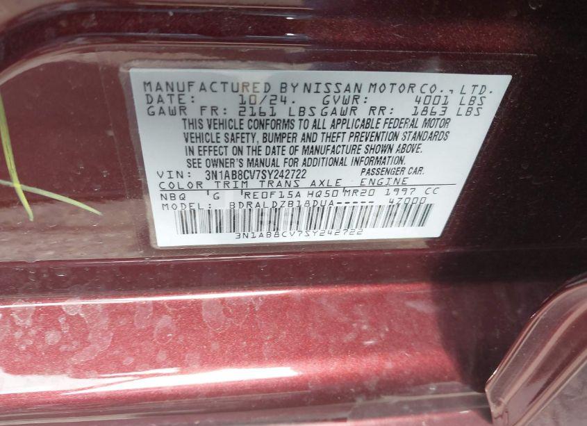 Photo 9 of 2025 Nissan Sentra SV (VIN 3N1AB8CV7SY242722)