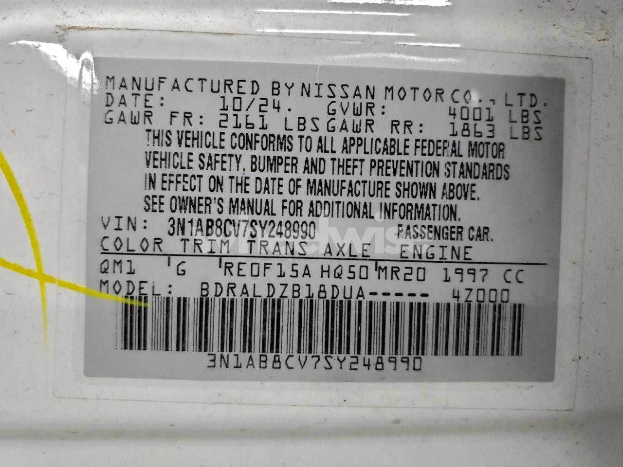 Photo 12 of 2025 NISSAN SENTRA SV (VIN 3N1AB8CV7SY248990)