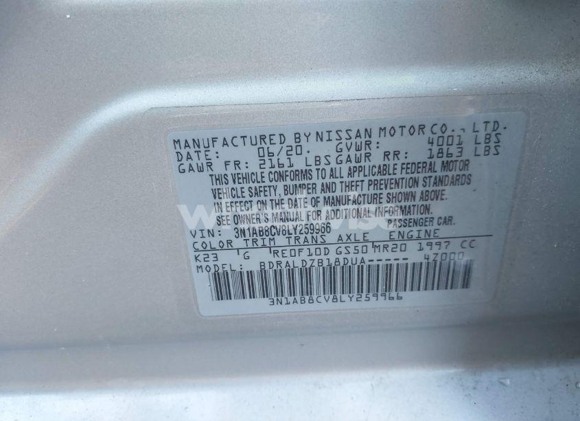 Photo 9 of 2020 Nissan Sentra SV XTRONIC CVT (VIN 3N1AB8CV8LY259966)