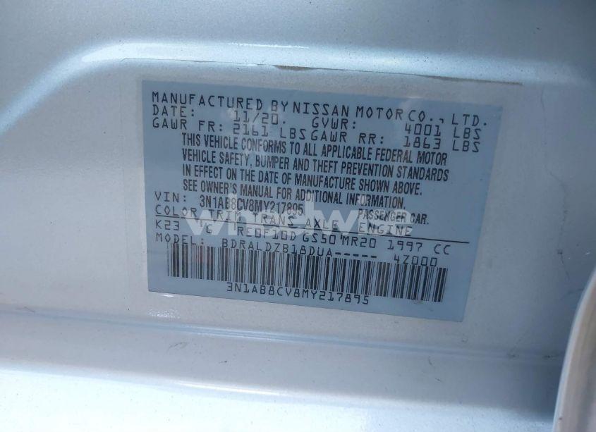 Photo 9 of 2021 Nissan Sentra SV XTRONIC CVT (VIN 3N1AB8CV8MY217895)