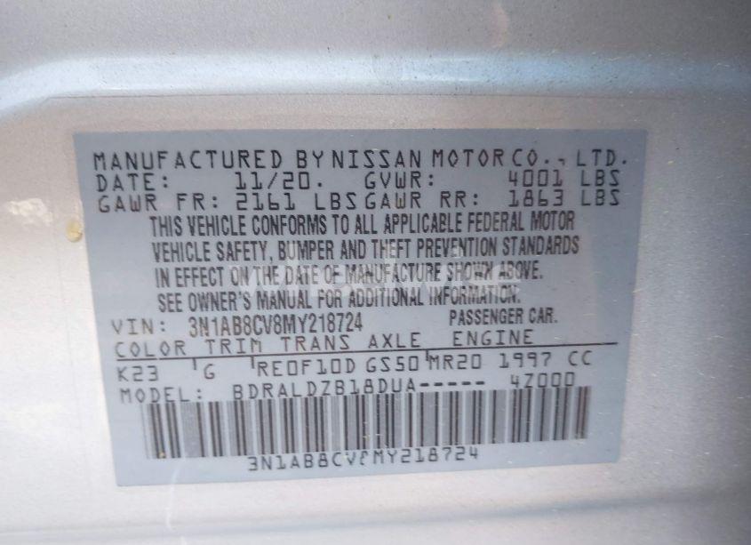 Photo 9 of 2021 Nissan Sentra SV XTRONIC CVT (VIN 3N1AB8CV8MY218724)