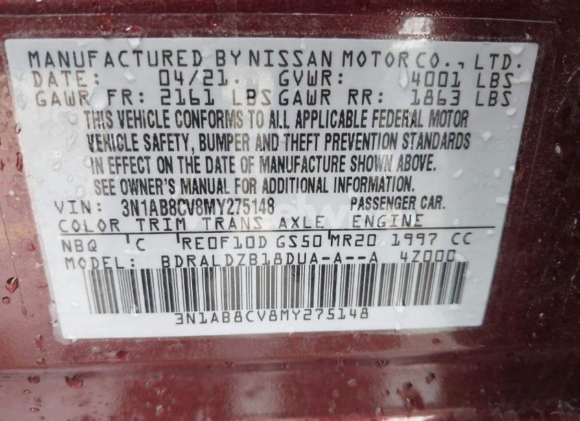 Photo 9 of 2021 Nissan Sentra SV XTRONIC CVT (VIN 3N1AB8CV8MY275148)